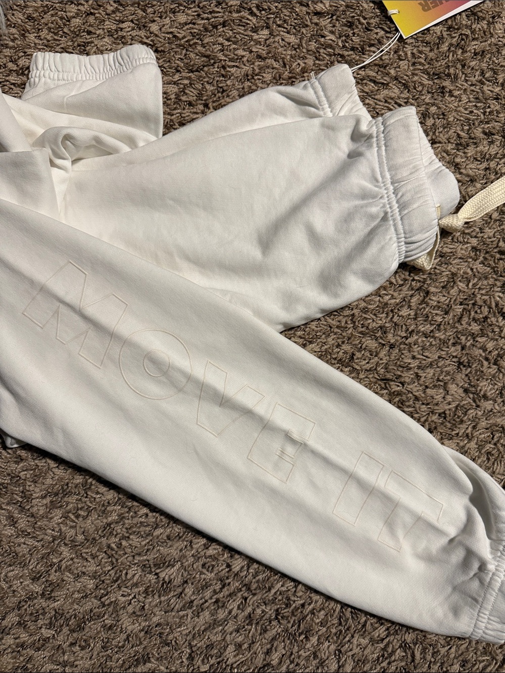 MOTHER ✨ Move It ✨ The Bender sweatpants 100% cotton. NWT ✨ WHITE - Picture 3 of 4